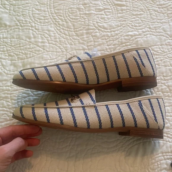 New in box Sam Edelman Loraine Cobalt Striped Flats Loafers size 7.5 - Picture 7 of 12